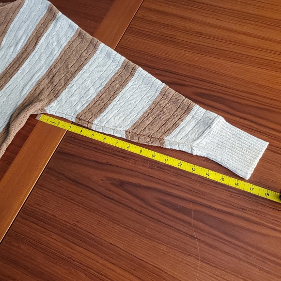 Chico's pullover sweater brown & cream size 2 - Picture 4 of 9